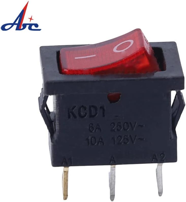 Оф-оф мал R12V црвен LED осветлување 1 позиција 3pin Rocker Switch T120 12 Volt Rocker Switch KCD1-101N-2-