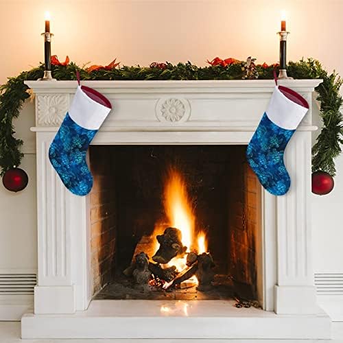 Сино Камо морско желка Божиќно порибување чорапи со кадифен камин што виси за Божиќно дрво