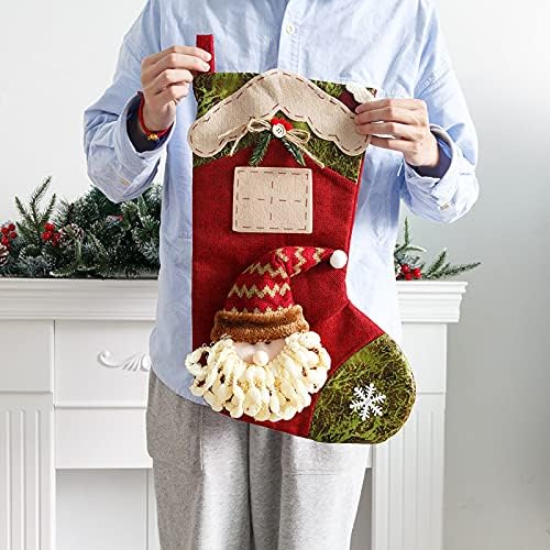 Голема торба за подароци за бонбони DIY порибување Божиќна торба Декорација Порибување Божиќ Божиќно украсено стакло закачалки за