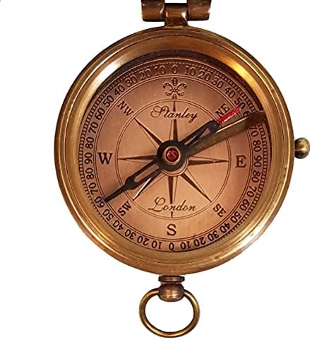 Стенли Лондон врежан компас персонализиран | Подароци за компас со џеб за мажи, тој, син, сопруг, внук, момчиња | Гравливи антички подароци