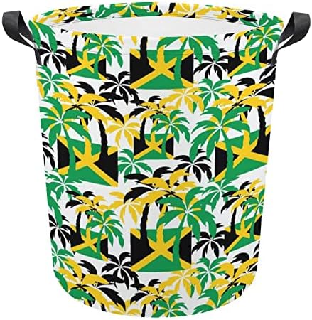 Палми Јамајка Знаме Кошница За Перење Склоплива Висока Облека Попречува Со Рачки Торба За Складирање