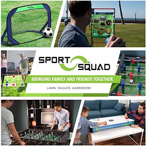 Сет на игра со мулти-спортови на Juola Sport Squad 5-во-1-Играјте фудбал, бејзбол, кошарка, фудбал и пикадо-лесен и преносен