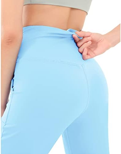 Rosemmetti женски каприс јога панталони bootcut плус големина висока половината од растојание атлетски панталони за вежбање со џебови