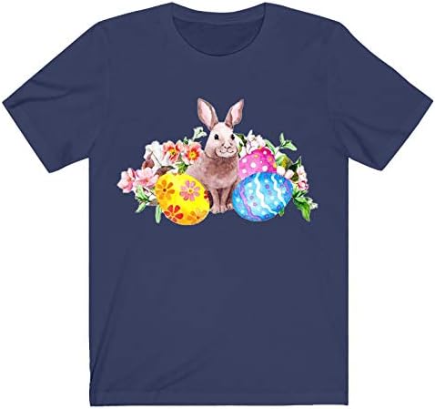 Велигденски кошули за жени фустани обичен зајаче зајаче графички летен блуза маички екипаж вратот кратки ракави за тренингот кошули