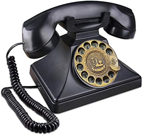 EC Vision Rotary телефони за фиксни, ретро фиксни телефонски телефони стари модни дома со механичка функција на рингер и звучник