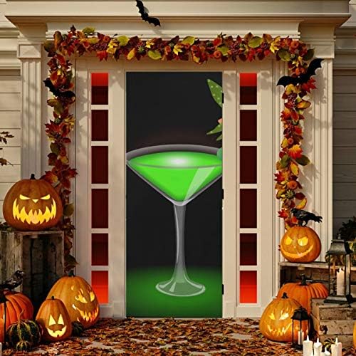 Enevotx капакот за прозорецот на влезната врата убава зелена самовила покритие Врати Трајни ткаенини Божиќна врата со повеќе големина заштитник