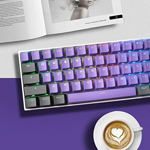 XVX KeyCaps 60 проценти, Виолетова тастатура на тастатурата 61/87/104 клуч за двојно шут -задник PBT -таста