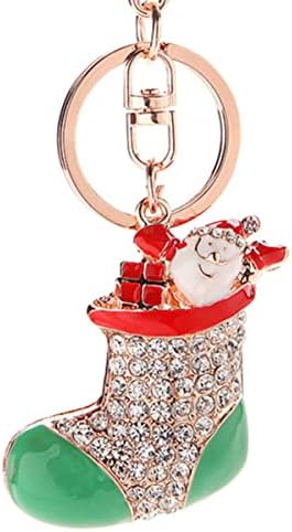 Nuobesty 4PCS DIY жена прстен дама подарок забава Дијамант rhinestone подароци приврзоци цртан филм со деца Дедо Мраз за порибување кристал декор Божиќни приврзоци за клучеви ?