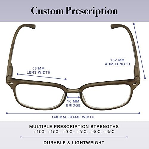 Оптикс 55 очила за читање мажи и жени - 2 пакувања читатели на пролетни шарки со заштитни торбички