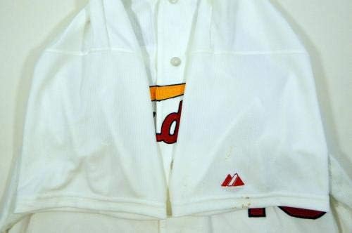 2014 година Сент Луис Кардиналс Тони Круз 48 Игра издадена потпишана бела маичка HZ277579 - Игра користена МЛБ дресови