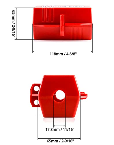 Уред за заклучување на приклучокот Qwork Polypropylene за заклучување, заклучување на приклучокот за напојување, M Големина - 110 до 125V 30A