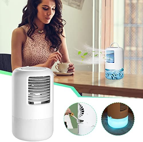 Личен климатик, домашна десктоп вентилатор за климатизација шарен атмосфера ламба за ладилник за ладилник за ладилник, личен ладилник за воздух
