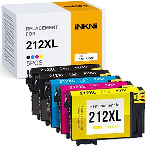Inkni 212 212XL Повторно воспоставена замена за касети со мастило за EPSON T212XL 212 XL за изразување Home XP-4100 XP-4105 WORKFORCE