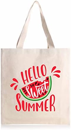 Торба торба со прекрасен дизајн на лубеница, тота за беж боја, корисен, издржлив, мода, мода, стил, торба за тота со платно, торба за тота 70