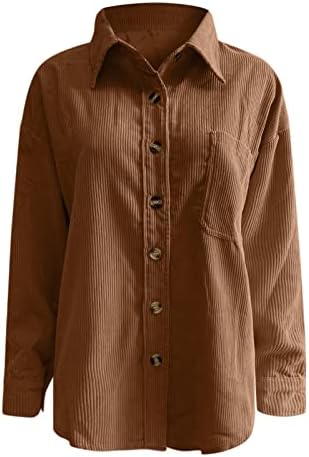 Grge beuu женски корпорација копче надолу кошули со преголеми блузи со долги ракави врвови деловна обична цврста јакна со џебови