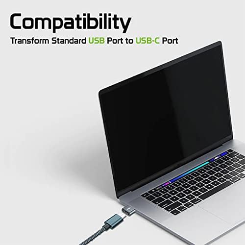 USB-C женски до USB машки брз адаптер компатибилен со вашиот Dell XPS 15 за полнач, синхронизација, OTG уреди како тастатура, глушец,
