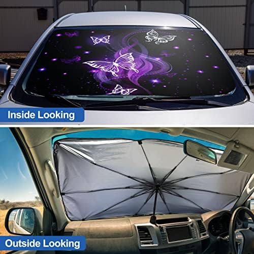 Чадор за шофершајбна за автомобили Сонцето сенка преклопена пеперутка автомобил Сончево покривање УВ блок Сонце за време