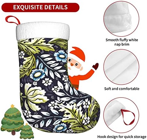 Божиќни чорапи на Аугенстер Викторија Ера Флорална уметност Двострана камин што виси чорапи
