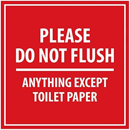 Знаци на плоштадот Билита Ве молиме, не испуштајте ништо освен знак за тоалетна хартија со лепила лента, монтирања на која било