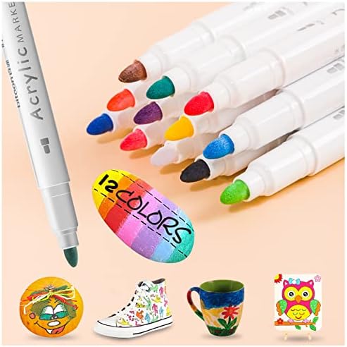 Акрилна боја пенкала маркери за бои 36 бои поставени пенкала за боење акрилен маркер пенкало за цртање керамика, дрво, дрво, ткаенина,