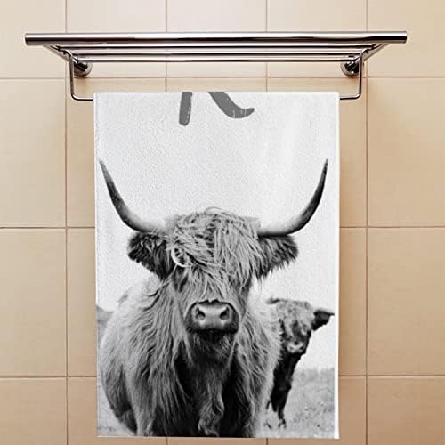 Vantaso обичај DIY рачни крпи за бања Шкотска височина крава, 2 парчиња апсорбираат персонализирани прсти на лицето крпи за лице