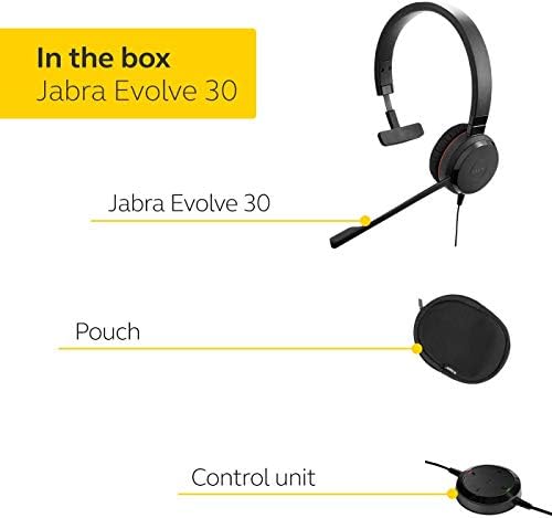 Jabra Evolve 30 II Моно -екипи на МС - Професионални унифицирани слушалки за комуникација