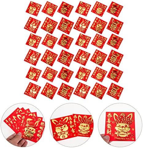 Севроро Кинески Црвен Плик 66 парчиња Кинески Црвен Плик Симпатичен Цртан Филм Зајаче Црвен Плик Кинеска Нова Година Црвени Пликови Пликови За Подароци Пликови За ?