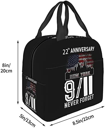 SwpWab 911 Никогаш Не Заборавајте 22 Годишнина Пренослива Фолија За Повеќекратна Употреба Задебелена Изолирана Бенто Торба И За Мажи и За Жени