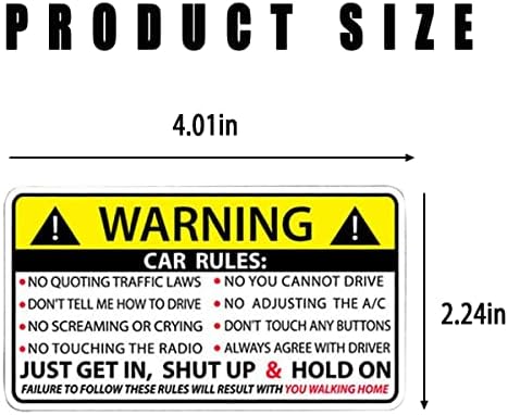2 ПАРЧИЊА Правила За Предупредување За Безбедност На Автомобилот Налепници, Лепило Винил Хумор Налепница За Автомобил Камион Прозорец