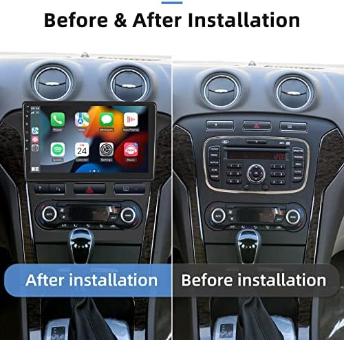 Двоен Din Android Автомобил Стерео Безжичен Apple Carplay, 10 Инчен Екран На Допир Автомобил Радио Со Bluetooth GPS WiFi FM Радио + Резервна Камера