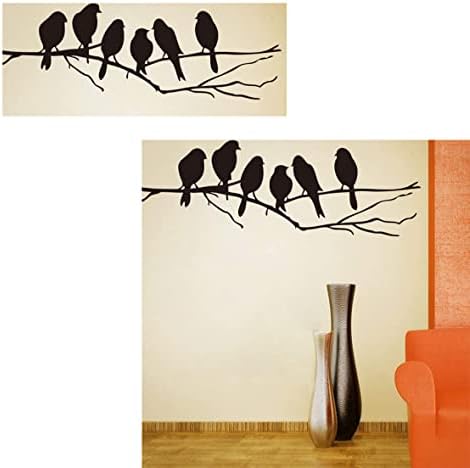 КУЈИФДС Птици На Дрво Винил Ѕид Налепница Креативни Ѕид Налепница Отстранлив Уметнички Ѕид Хартија За Спална Соба, Дневна Соба,