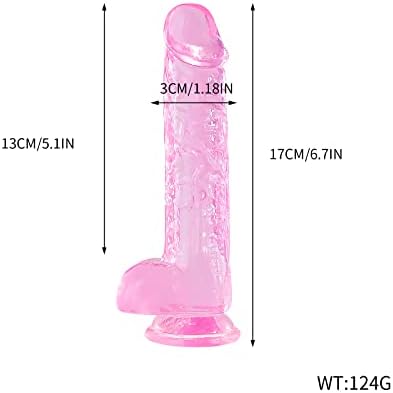 Пинк Дилдо, 6,7 инчи мало дилдо со вшмукување чаша за игра без раце, сексуални играчки за возрасни за жени
