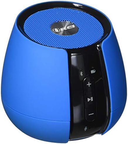 Компактен компактен Bluetooth 4.0 безжичен звучник на OREI, моќен звук, со вграден во микрофон, звучник докажан за прашина - сина