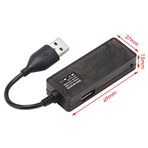 Drok USB тестер, USB-A 2.0 дигитален мултиметар со двојни USB излезни порти PD QC 3.0 LED дисплеј во боја, 7 режими на напон на напон на напон