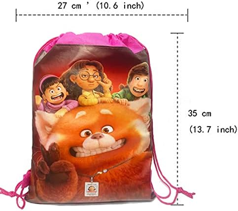 12 Пакување Претворање На Црвени Материјали За Забави Фаворизира Торби За Влечење За Роденден На Детето Како плен и добри чанти