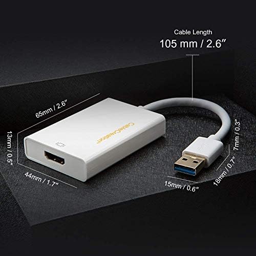 CableCreation USB до HDMI адаптер со чипсет на DisplayLink, USB 3.0 до HDMI надворешна видео картичка