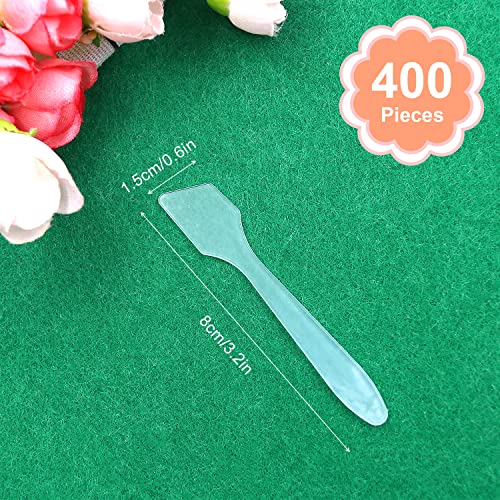 SumDirect 400 парчиња Пластични Козметички Шпатули За Еднократна Употреба,Лажици За Шминка За Мешање и Земање Примероци
