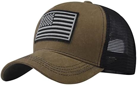 Везење бејзбол капа за мажи жени стилски американско знаме за знаме на сонце со низок профил Камуфлажа камиони летни капачиња
