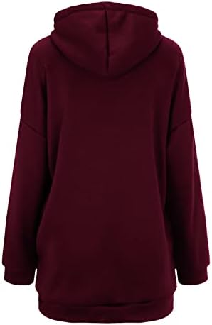 Womenенски џемпер лабава цврста боја улична облека џеб патент со долги ракави качулки суво вклопување руно