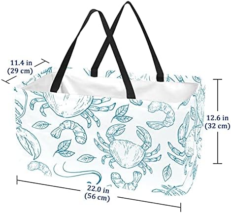 50L купувачи торби рачно нацртани природни морски плодови од рак од рак од рак со рак на намирници за намирници торбички со рачки, еднократно