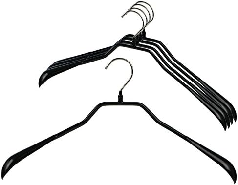 Mawa by Reston Lloyd, не лизгачки челичен костум/закачалка за јакна, широки поддржувачи со ротирачка кука, црна, сет од 150