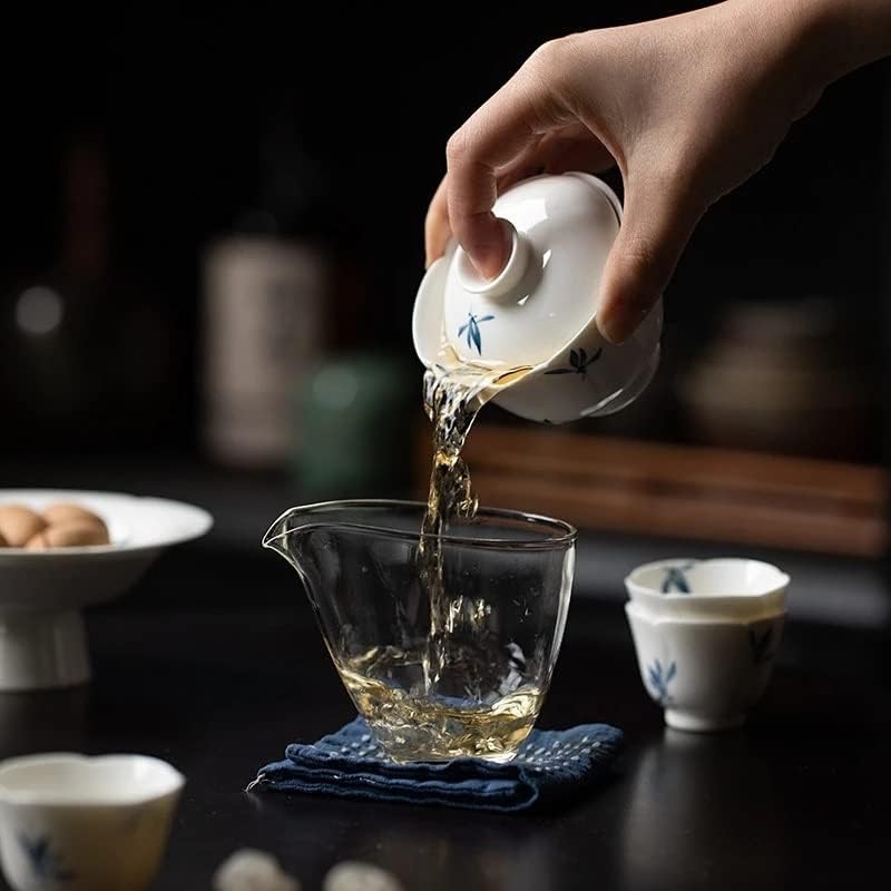 Xiulaiq 100ml чиста рачно насликана пеперутка орхидеја уметничка керамичка чај Туреен бел порцелан чај производител на чај Гаиван, кунг фу, сет