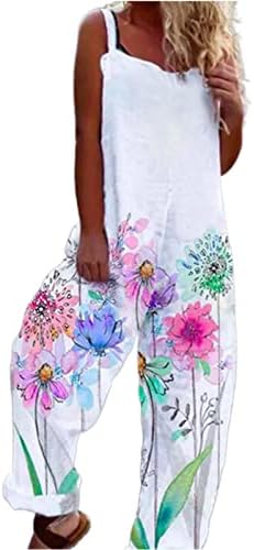 KCJGIKPOK WIMENS WISTONS SUMPSUIT Women'sенска летна мода Сите лабави суспензии позиционирање на печатени џемпери за комбинезон