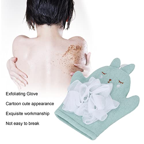 Ексфолирачка ракавица, цртан филм животински туш во форма на бања, чистење на мртва кожа за отстранување на кожата, ракавица за ракавици за мазна ракавица за излачу
