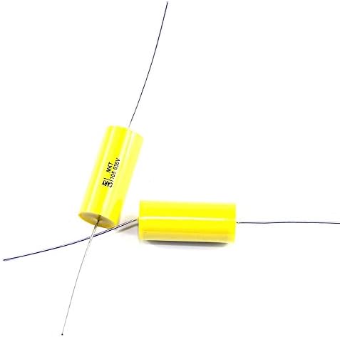 Долгиот бакар на Кери 5 парчиња води жолт аксијален полиестерски филм кондензатор 1.0UF 630V за засилувачи