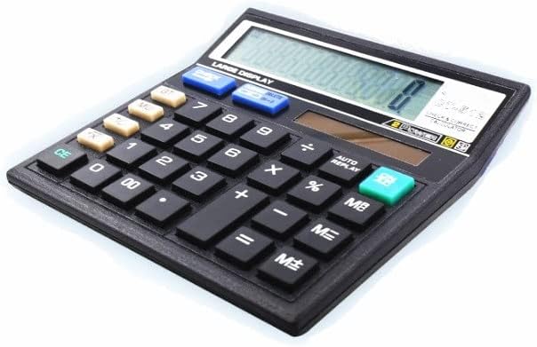 ГАНФАНЕР 12 Калкулатор за дигитални биро Големи копчиња Алатка за сметководство за финансиски деловни активности црна боја голема големина