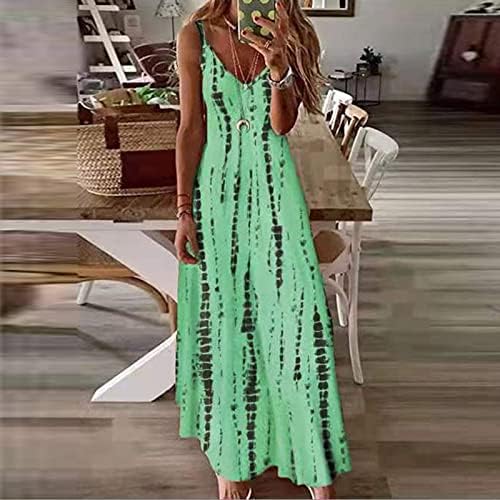 Летни фустани на FQZWONG за жени 2023 Обични плажа одмор Сонце Фустани плус големина формални елегантни фустани за ленти од шпагети
