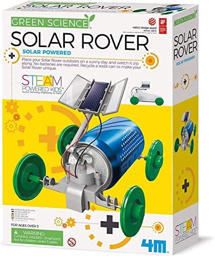 4M 3782 Зелена наука Solar Rover Kit DIY Solar Power & 5576 Top Top Robot - DIY роботика STEM Toys, подарок за детектор на инженерски