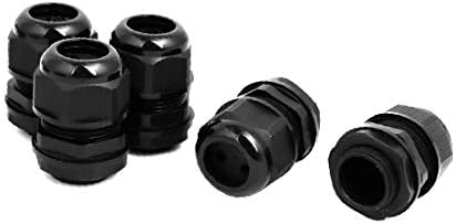 X-gree M25 5mm 3 дупки кабелски жлезди за конектор за конектор за конектори црни 5 парчиња (M25 5mm 3 Agujeros кабелски жлезда цевки
