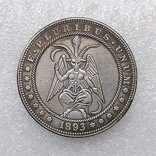 38мм Антички Монети САД Морган Талкаат Монети 1893 ЗАНАЕТИ 139коин Колекција Комеморативна Монета